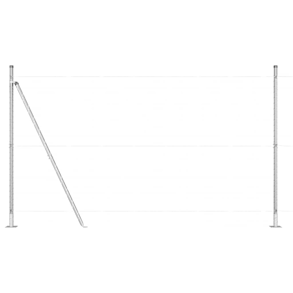 kerítésoszlopok 13 pcs Ezüst Ø32mm 160 cm Horganyzott acél