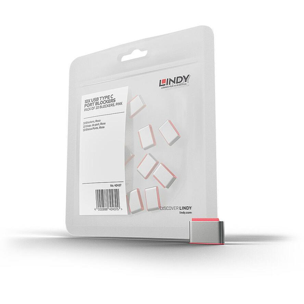 Lindy 40437 portblokering USB Type-C Lyserød 10 stk