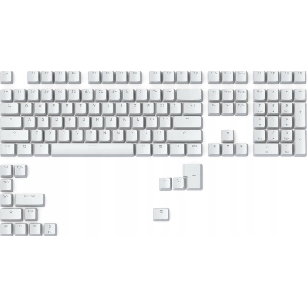 Glorious Gaming Doubleshot Keycaps V2 Billentyűzet kupak (GLO-KC-ABS-USKIT-W)