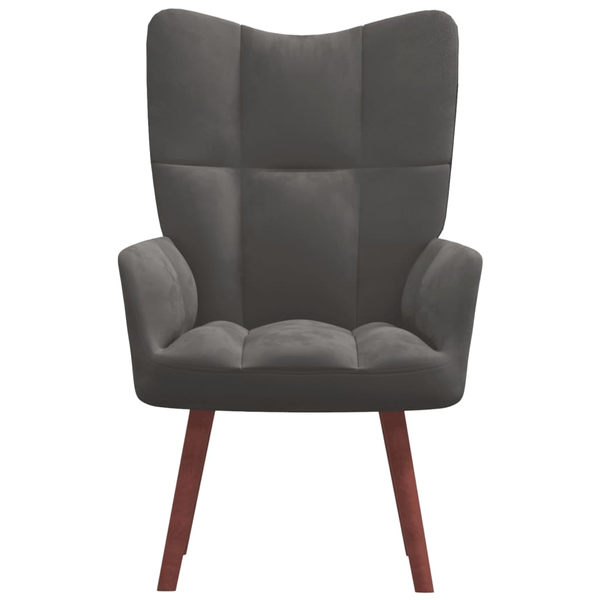 Релакс стол vidaXL, тъмносив, кадифе, 61,5 x 69 x 95,5 см