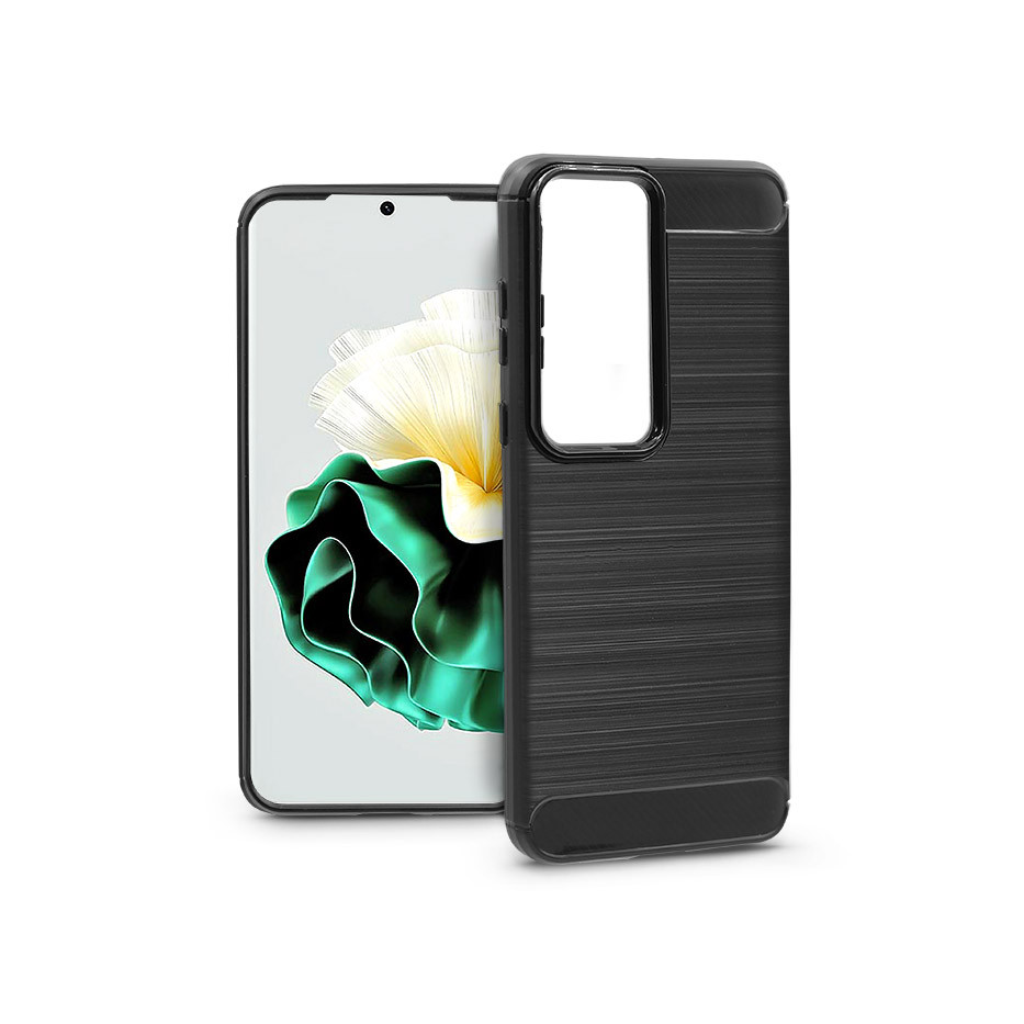 Huawei P60/P60 Pro szilikon hátlap - Carbon - fekete (PT-6856)
