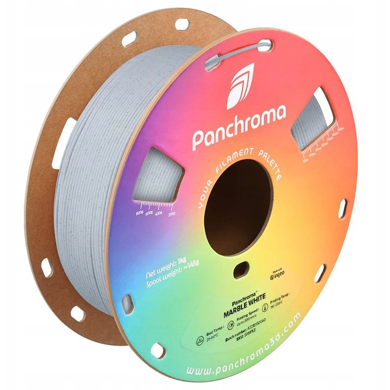 Polymaker CA04005 Panchroma™ Marble 3D nyomtatószál PLA műanyag Márványra hasonlító megjelenés megjelenés, Többszínű 1.75 mm 1000 g Márvány, Fehér 1 (PLM-24459)