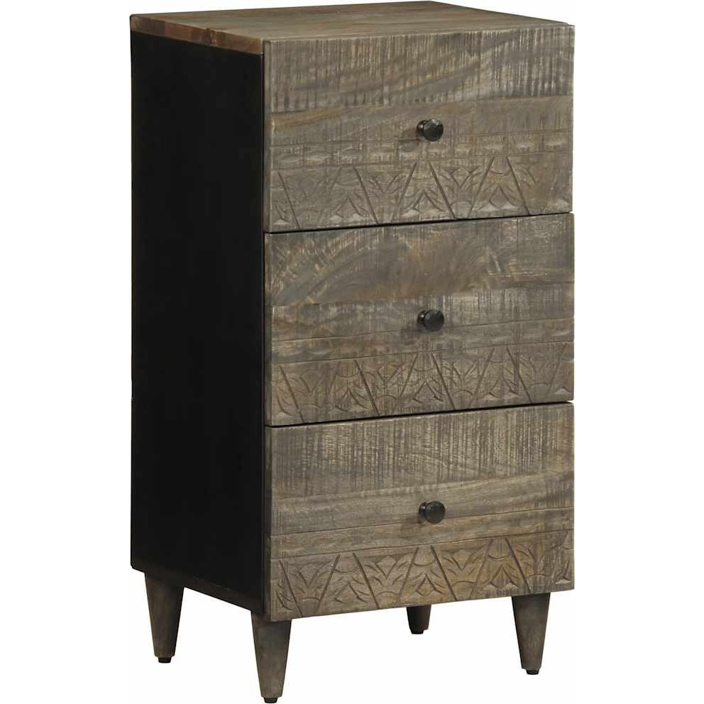 tömörfa mangó komód 40x33x75 cm (4017815)