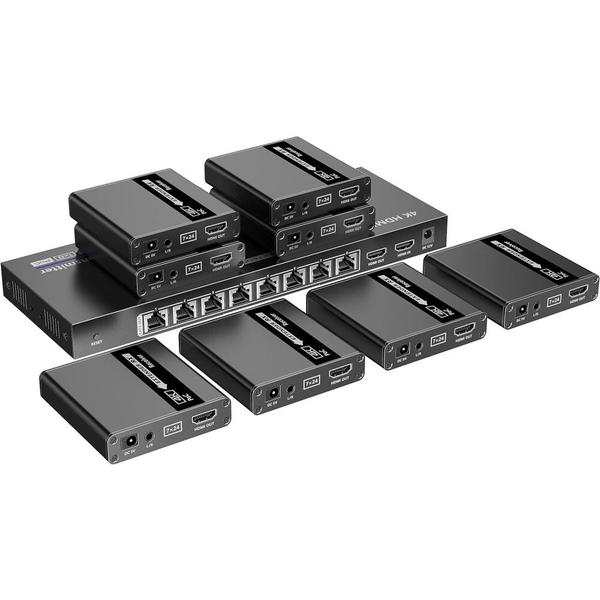 Techly IDATA EX-HL81TYP audio/video extender AV-zender & ontvanger Zwart