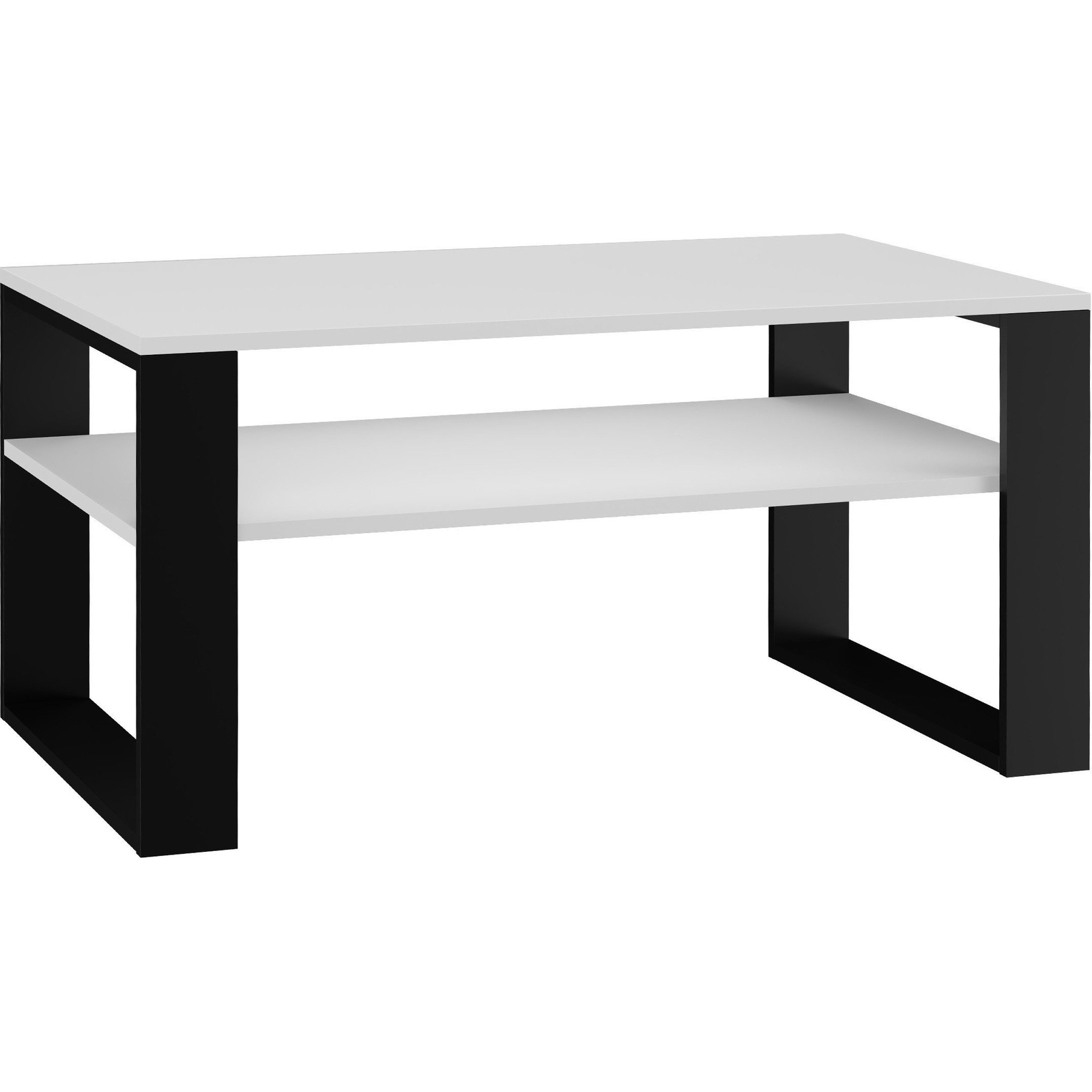 WM-Meble Plano Dohányzóasztal - Fehér/Fekete (MODERN1P B/CZ)