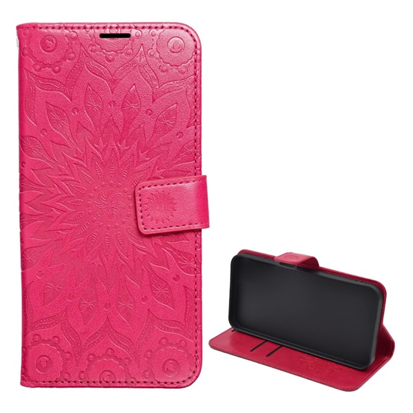 Tok álló, bőr hatású (FLIP, oldalra nyíló, asztali tartó, kézpánt, mandala) RÓZSASZÍN Samsung Galaxy A13 4G (SM-A135F / A137F) "Gigapack csomagolás" (GP-140419)