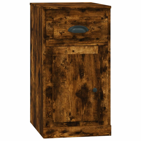 füstös tölgy színű szerelt fa kisszekrény fiókkal 40x50x75 cm