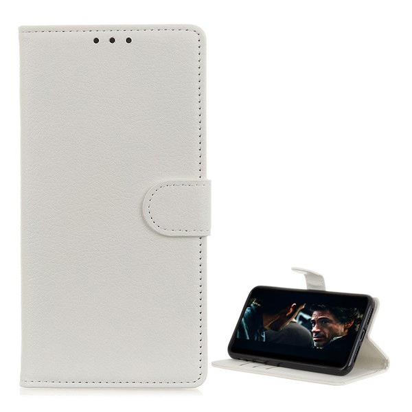 Tok álló, bőr hatású (FLIP, oldalra nyíló, asztali tartó funkció, prémium) FEHÉR [Nokia 4.2] (5996457872831)