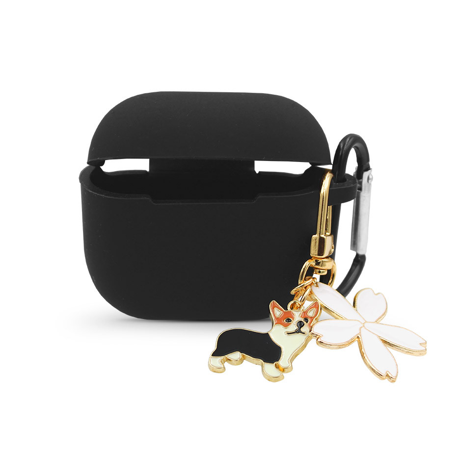 Haffner szilikon tok kutyás medállal, AirPods 3 fülhallgatóhoz - fekete - ECO (HF994615)