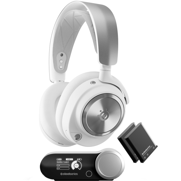 SteelSeries Arctis Nova Pro Wireless – бели геймърски слушалки с ANC