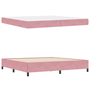 Ágykeret matracmal Rózsaszín és fehér 200 x 200 cm Bársony
