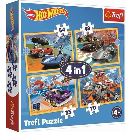 PUZZLE TREFL 4IN1 HOT WHEELS VEHICULE