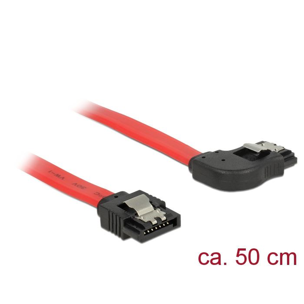 Delock SATA 6 Gb/s Kabel gerade auf rechts gewinkelt 50 cm rot