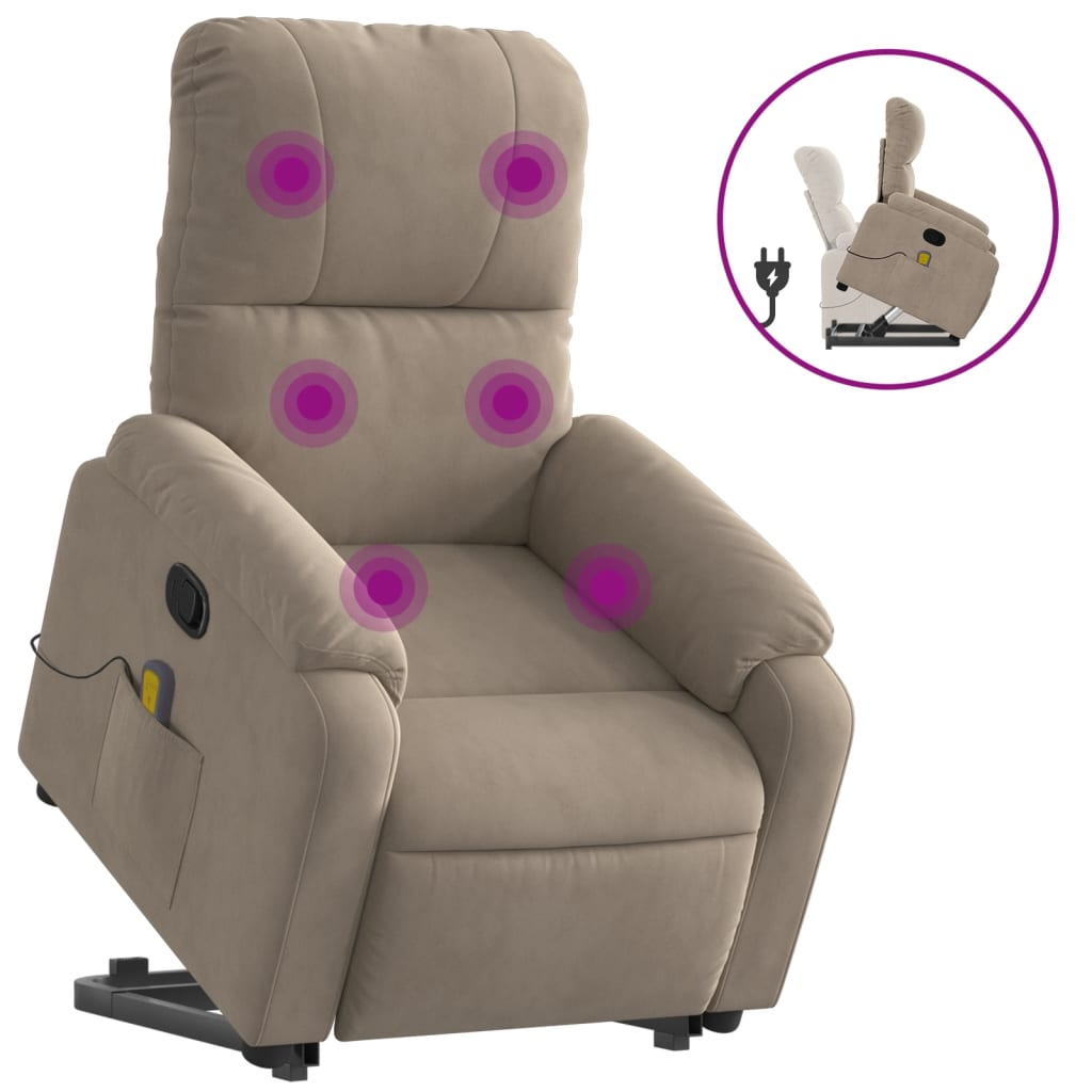 tópszínű mikroszálas szövet felállást segítő masszázsfotel (3204936)