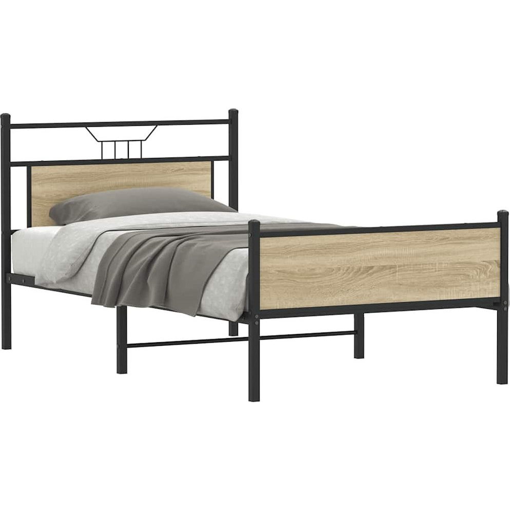 ágykeret matrac nélkül Sonoma tölgy 107x203 cm Gépi fa (4106976)