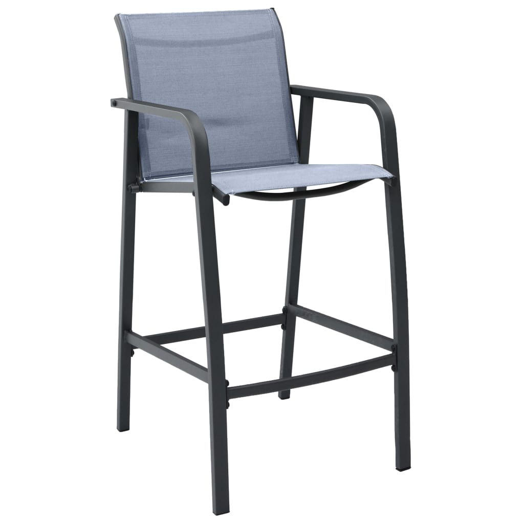 2 db szürke textilén kerti bárszék (48118)