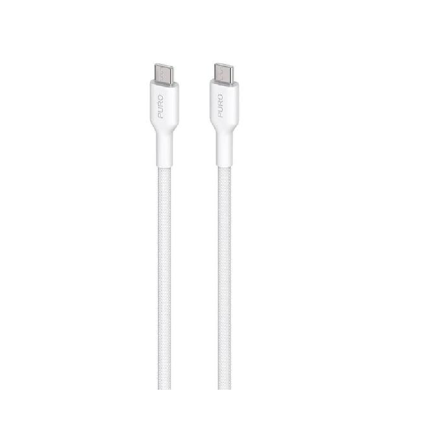 SBS Puro Soft USB-C apa - USB-C apa 2.0 Adat és töltő kábel - Fehér (1.5m) (PUUSBCUSBCICONWHI)