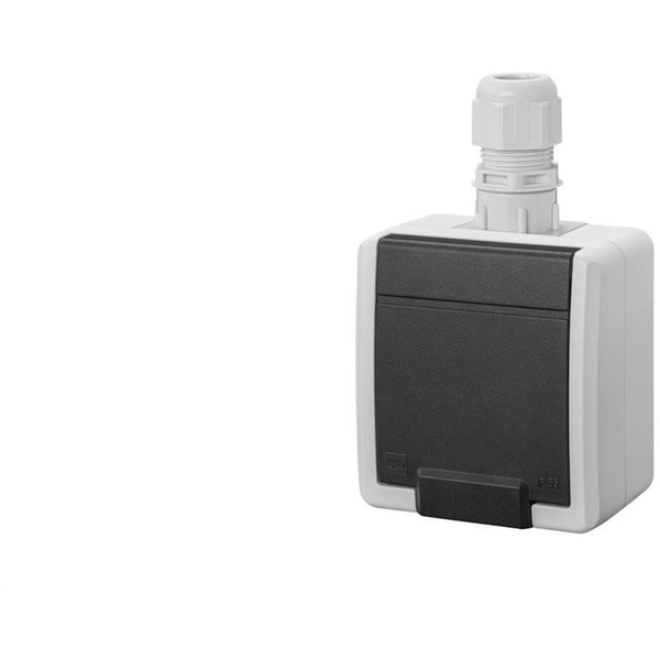 AQUANT 2K gniazdo natynkowe pojedyncze z uziemieniem 2P+Z IP65 szary 5041-65