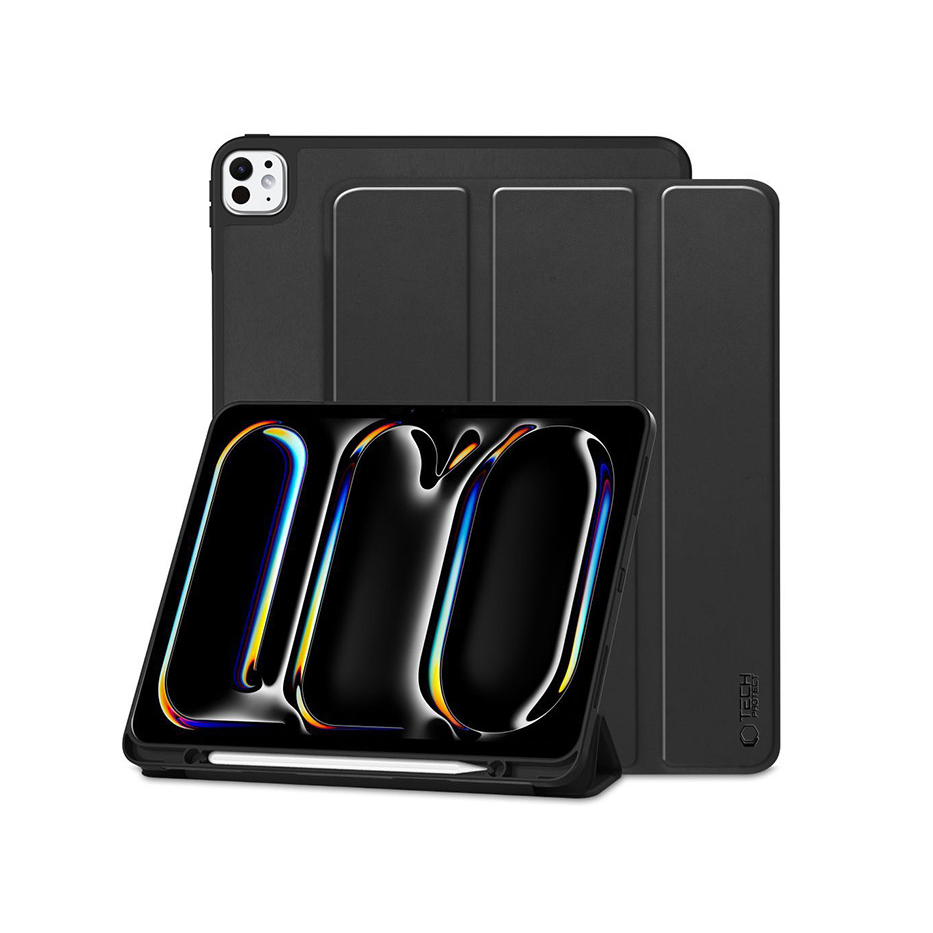 Apple iPad Pro 11 (2024) tablet tok (SmartCase) on/off funkcióval, Apple Pencil tartóval - Tech-Protect - fekete (ECO csomagolás) (TP308484)