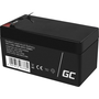 Стационарен акумулатор Green Cell AGM VRLA, Киселинна, Без поддръжка, Играчки, Алармени системи, 12V, 1.3Ah