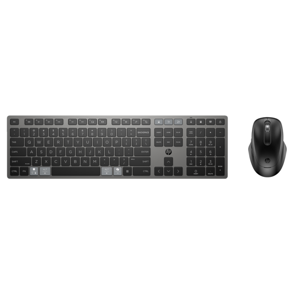 HP 720 Multi-Device Rechargeable Wireless Keyboard and Mouse Combo tastiera Mouse incluso Casa USB + Bluetooth Nero