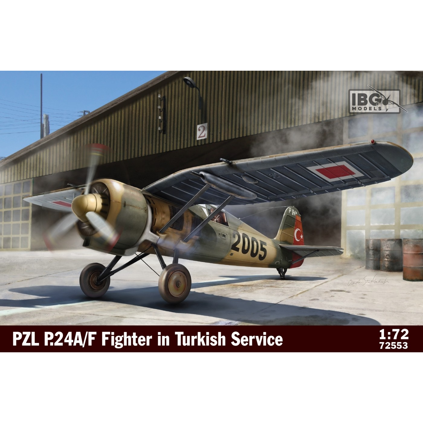 IBG Models 72553 PZL P.24A/F Fighter in Turkish Service vadászrepülőgép műanyag modell (1:72) (72553)