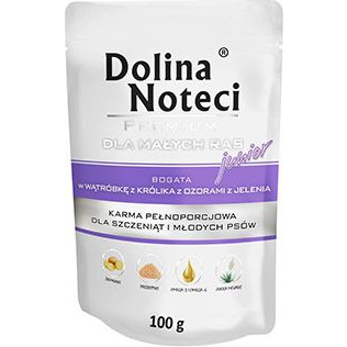  Dolina Noteci PREMIUM JUNIOR MAŁE RASY WĄTRÓBKĘ Z KRÓLIKA Z OZORAMI Z JELENIA 100 g