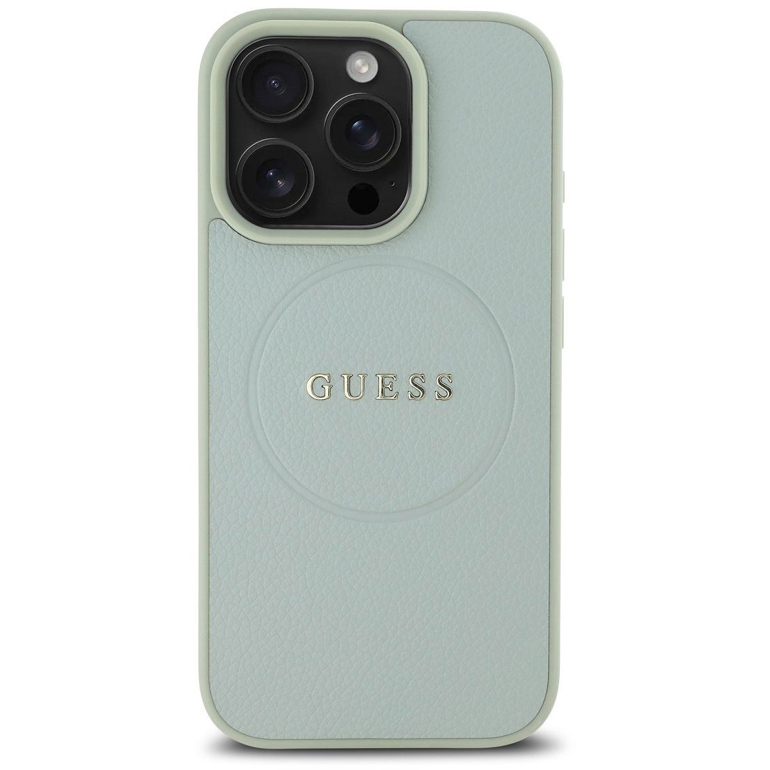 Guess PU Grained Classic Logo iPhone 16 Pro Max zöld MagSafe tok (GUHMP16XPGHSMMN)