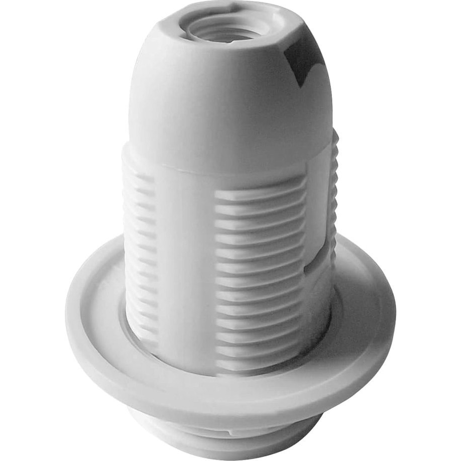 E14 Termoplasztikus Foglalat Karimával, Fehér, 40 db-os Készlet. (LH/E14-2/W/40)