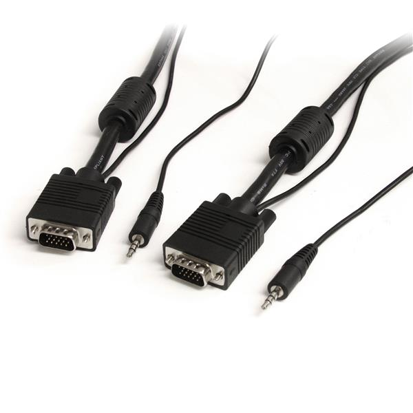 StarTech.com VGA, 3.5mm - VGA, 3.5mm, 5m VGA (D-Sub) + 3.5mm Negru