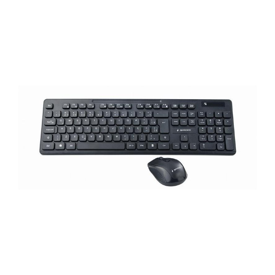 Комплект клавиатура и мишка Gembird Desktop-Set — KBS-WCH-03-DE, американска подредба, черен