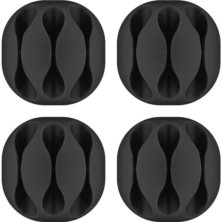 Goobay 3-utas kábelrendező korong 4db - Fekete (70398)