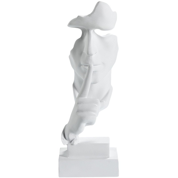 Figura Decorativa Moderna Rostro Humano Estatuilla Resina Blanco Raahe