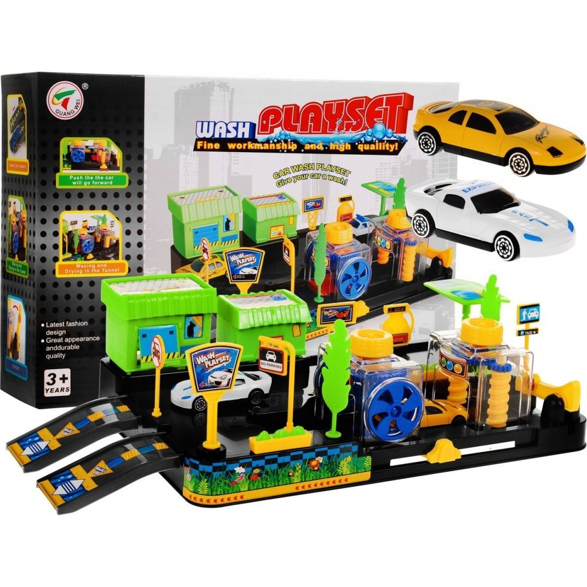 Játék Autómosó - 2 Darab Kis Autóval és Kiegészítőkkel (ZPG.P6788D)