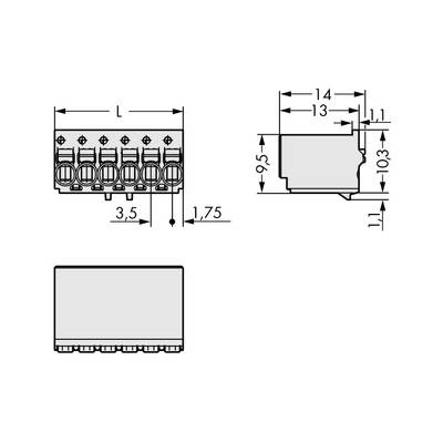 WAGO Stift ház panel 2091 Pólusok száma 2 Raszterméret: 3.50 mm 2091-1122 200 db (2091-1122)