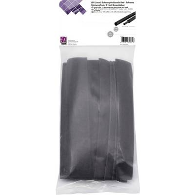 TRU COMPONENTS T1902CA043 Zsugorcső készlet Fekete 12 mm Zsugorodási arány:3:1 15 db (T1902CA043)