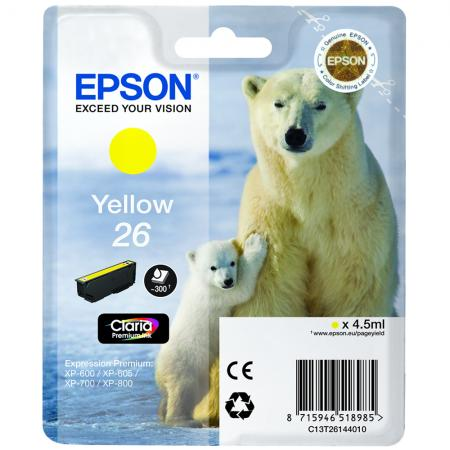 Epson Polar bear C13T26144012 Druckerpatrone 1 Stück(e) Original Standardertrag Gelb