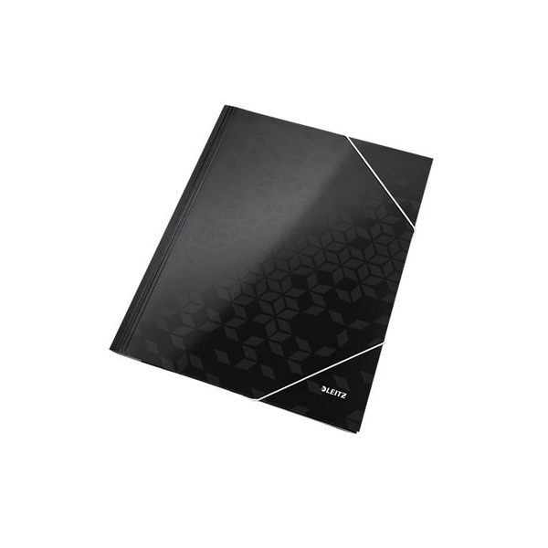 Leitz Wow A4 Lakkfényű Gumis mappa - Fekete