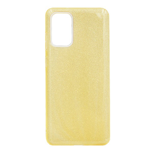 Szilikon telefonvédő (műanyag belső, csillogó hátlap) SÁRGA [Samsung Galaxy S20 Plus 5G (SM-G986)] (5996457980390)