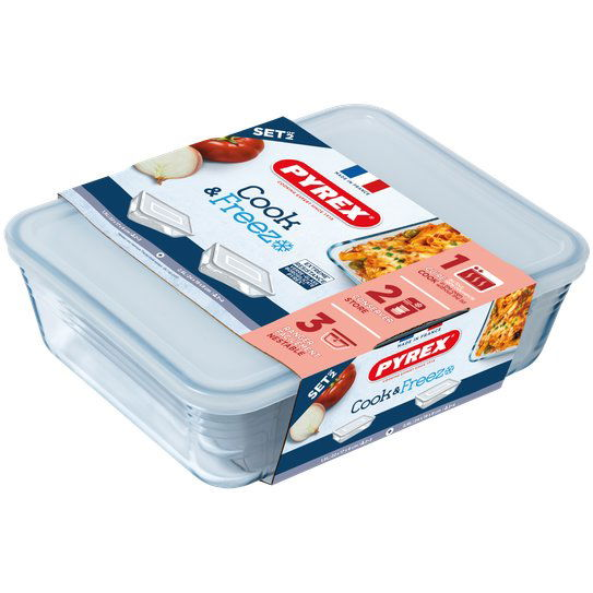 PYREX 912S951/7646 Ételtároló doboz szett, 1,5 + 2,6 l, 2 db (3426470277143)