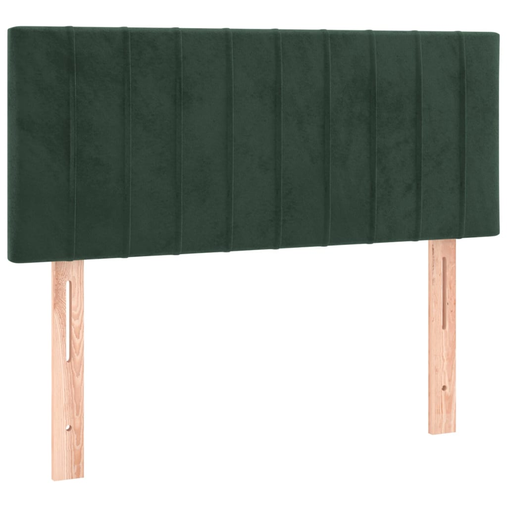 sötétzöld bársony fejtámla 100x5x78/88 cm (346239)