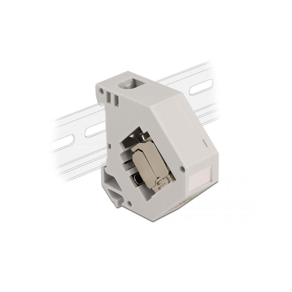 Adaptér pro DIN lištu s Keystone modulem RJ45 Cat.6A LSA Delock 86014