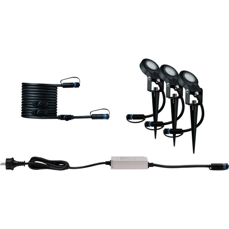 Paulmann P+S Spot Set Sting 2200K 94729 Világításrendszer, Plug & Shine LED-es kerti fényszóró kezdőkészlet LED 18.9 W arany Antracit (PL94729)