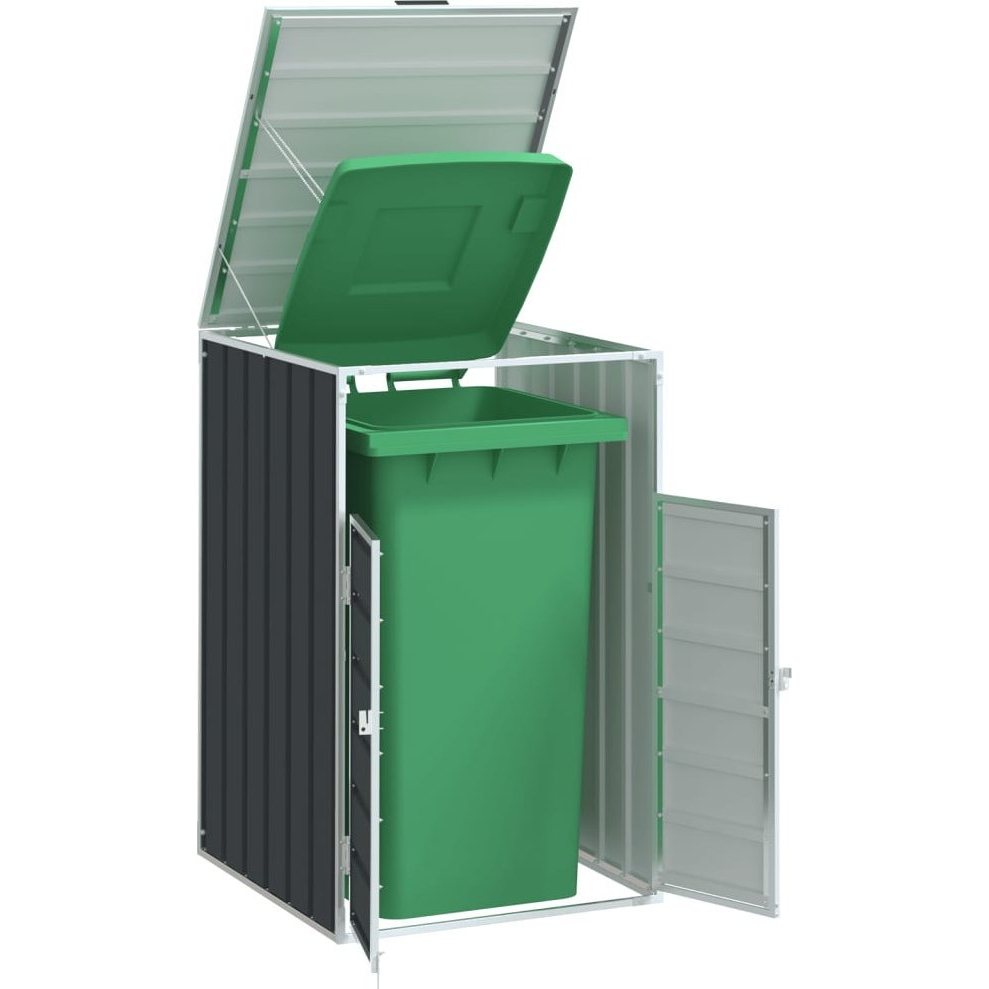 antracit acél kerekes tároló 1 szemeteskukához 72 x 81 x 115 cm (4006173)