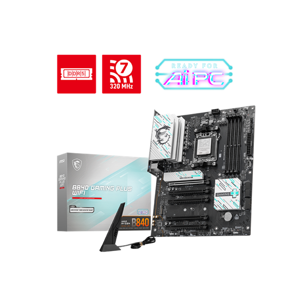 MSI Alaplap AM5 B840 GAMING PLUS WIFI AMD B840, ATX