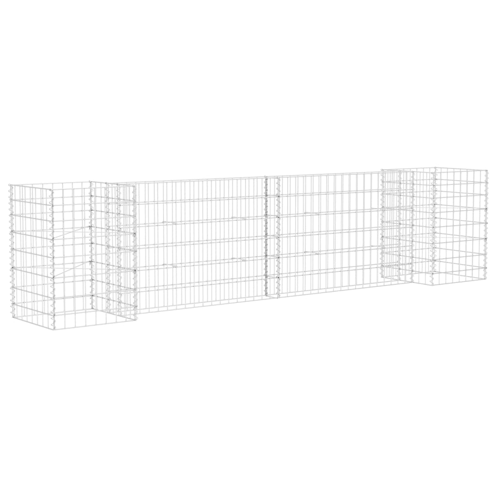 H alakú acéldrót virágtartó gabion 260 x 40 x 60 cm (145659)