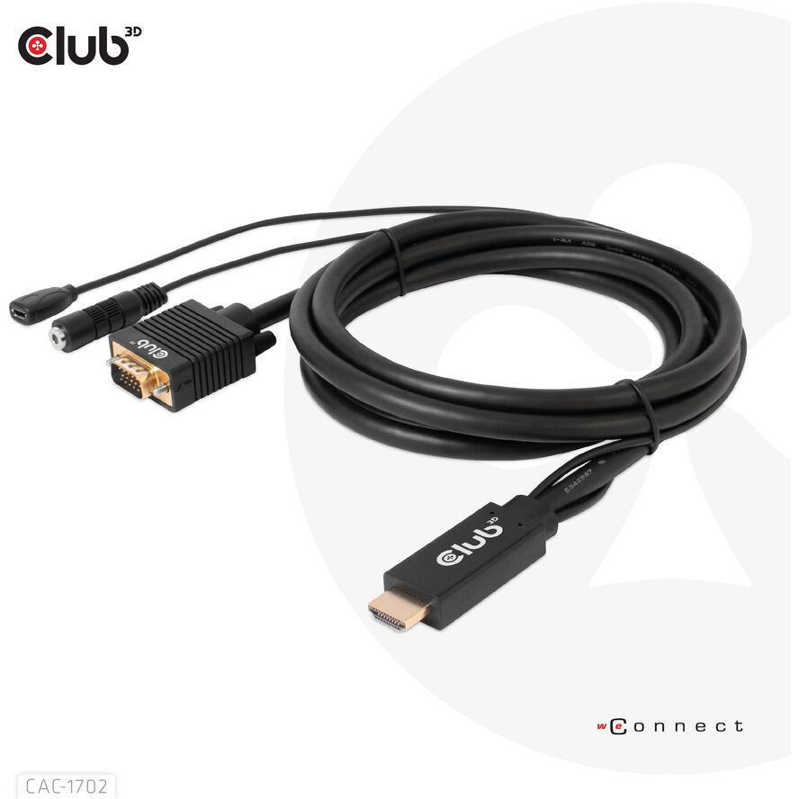 Club3D Kabel HDMI+Micro-USB-Buchse > VGA+3,5mm 2m St/Bu retail (CAC-1712)