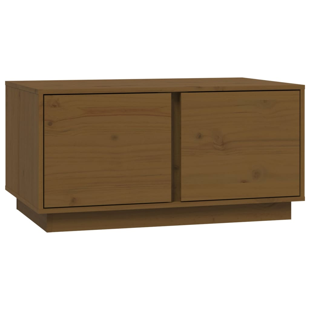 mézbarna tömör fenyőfa dohányzóasztal 80 x 50 x 40 cm (814422)