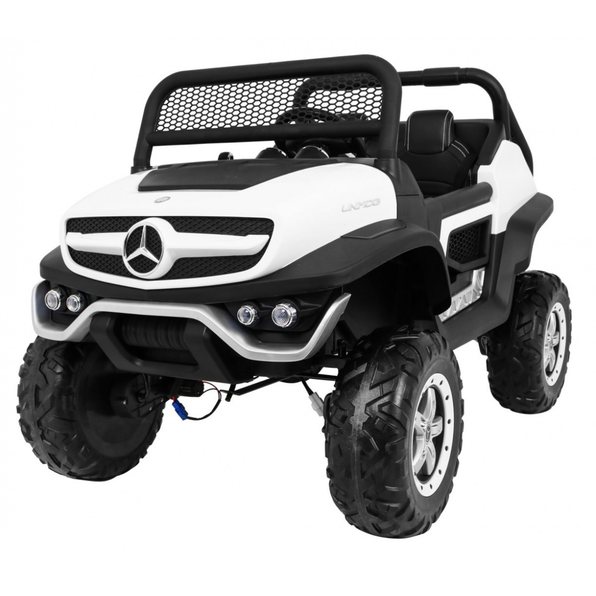 Ramiz Mercedes Benz Elektromos autó - Fekete/Fehér (PA.UNIMOG.BIA)