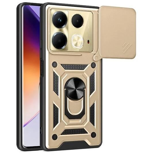 Gigapack Defender Infinix Note 40 4G (X6853) kameravédős tok aranyszínű-fekete (GP-159209) (GP-159209)